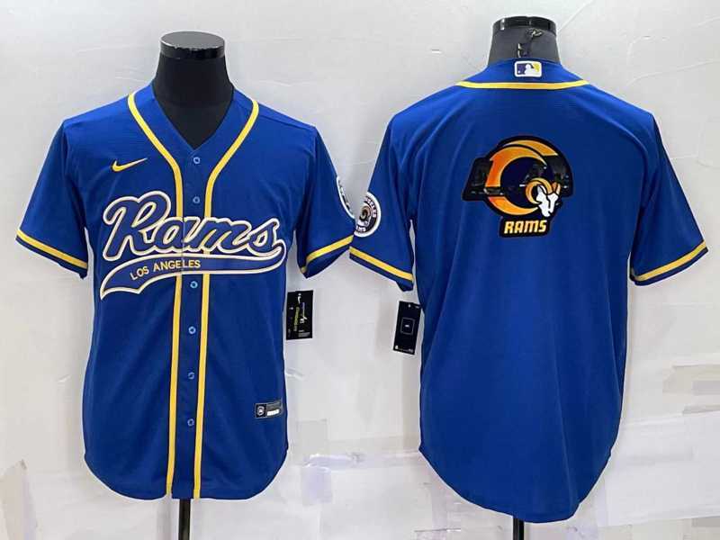 Men's Los Angeles Rams Blue Team Big Logo With Patch Cool Base Stitched Baseball Jersey,We sell and wholesale Men's Los Angeles Rams Blue Team Big Logo With Patch Cool Base Stitched Baseball Jersey on line form chian!